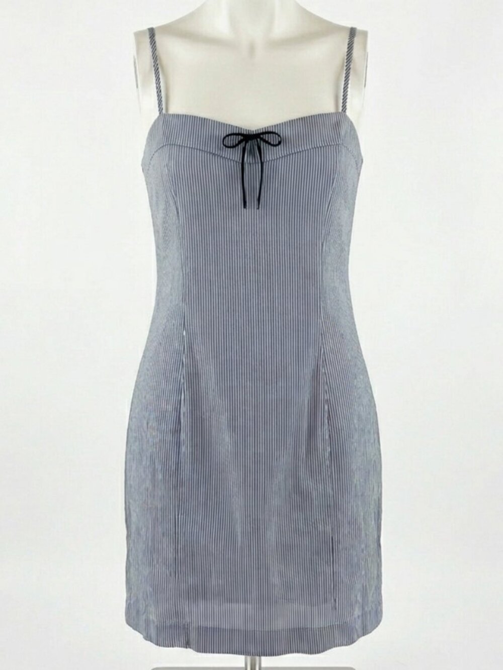 Loft Dress Women Size 12 Gingham Bow Tie Sleeveless